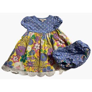 Matilda Jane Baby Girl Tiny Bouquets Dress Size 6-12 months Excellent VERY gentl
